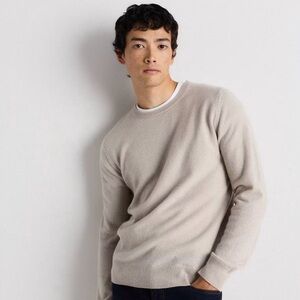 Quince Men's Light Tan Crewneck Sweater